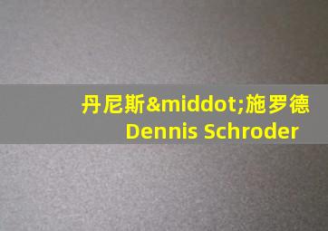 丹尼斯·施罗德Dennis Schroder